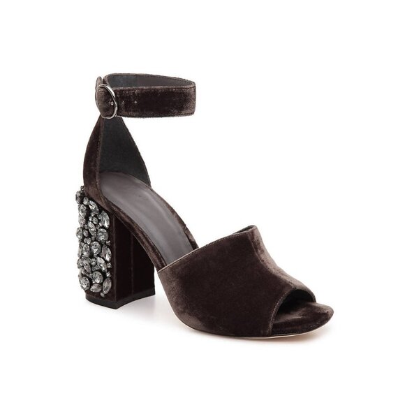 💕JOIE💕 Lafayette Velvet Heel Sandal In Coal - Picture 5 of 16